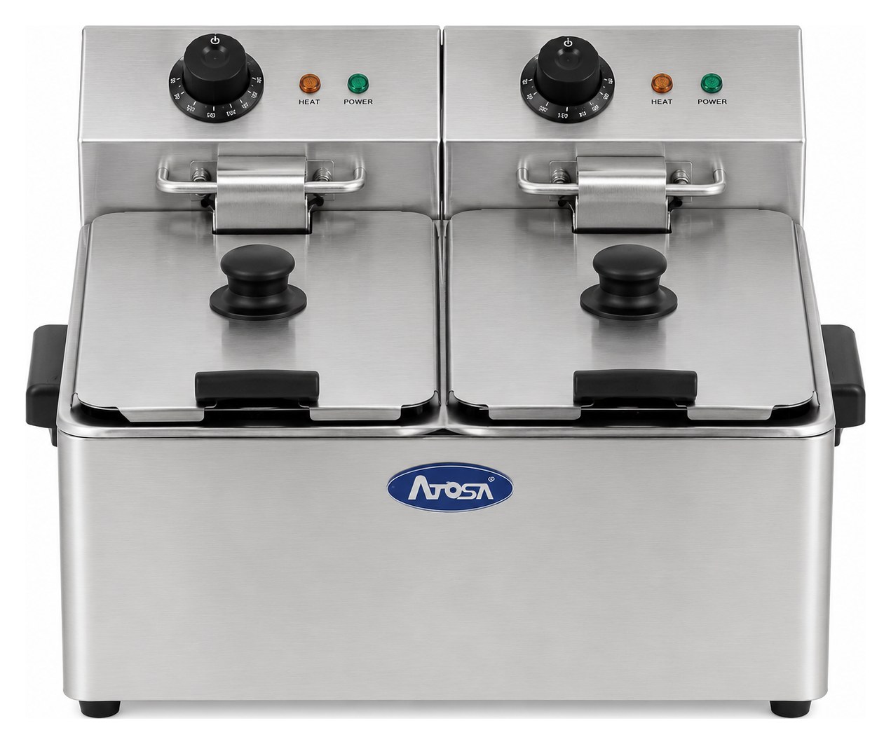 Electric Fryer – 490 × 380mm Countertop (Twin) — ATEF-4L-2